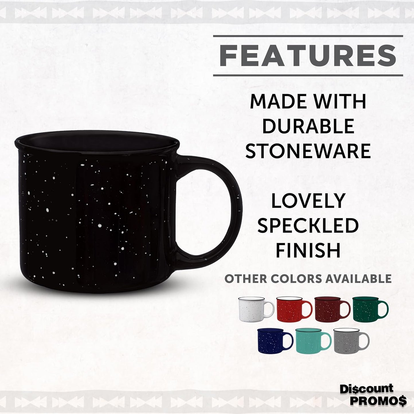 DISCOUNT PROMOS Ceramic Campfire Coffee Mugs 13 oz. Set of 10, Bulk Pack - Perfect for Tea