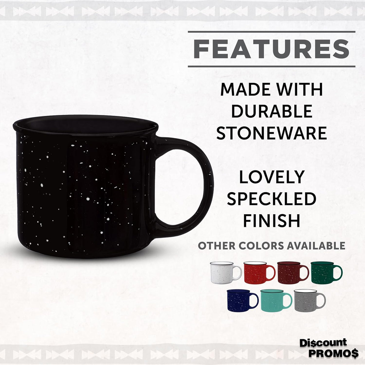 DISCOUNT PROMOS Ceramic Campfire Coffee Mugs 13 oz. Set of 10, Bulk Pack - Perfect for Tea