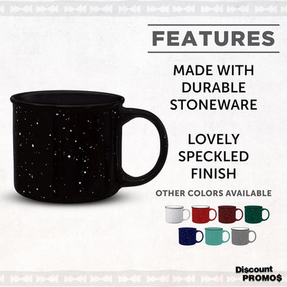 DISCOUNT PROMOS Ceramic Campfire Coffee Mugs 13 oz. Set of 10, Bulk Pack - Perfect for Tea