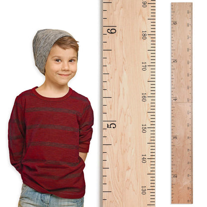 Wooden Growth Chart for Wall - Size Height Chart for Kids, Growth Measuring Board and Kids Height