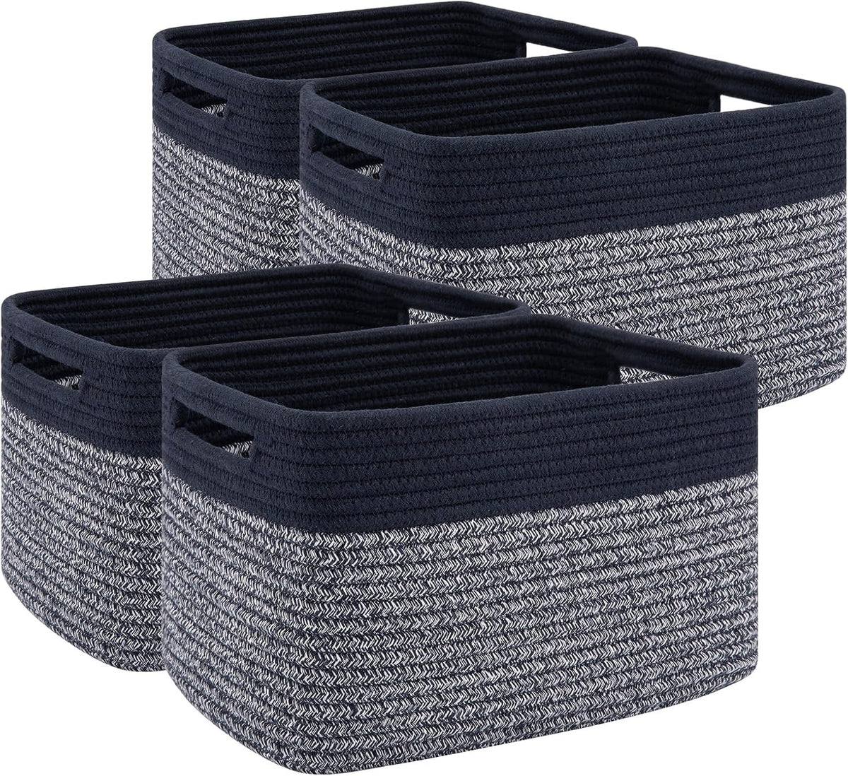 4 Pack Storage Baskets for Organizing, Woven Baskets for Shelves - Perfect for Toys, Books, Towels
