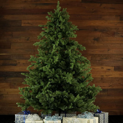 Fraser Hill Farm 10-Ft. Foxtail Pine Artificial Christmas Tree with Stand, Unlit Foldable Fake Tree