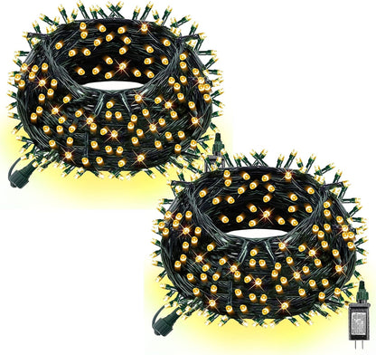 Dazzle Bright 132FT 400 LED Christmas Lights, Christmas String Lights Plug in with 8 Modes