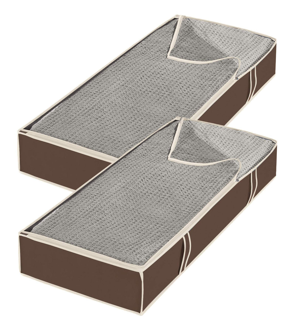 Whitmor Under Bed Storage Bags 2 Pack, Zippered Underbed Storage Containers with Clear Window and