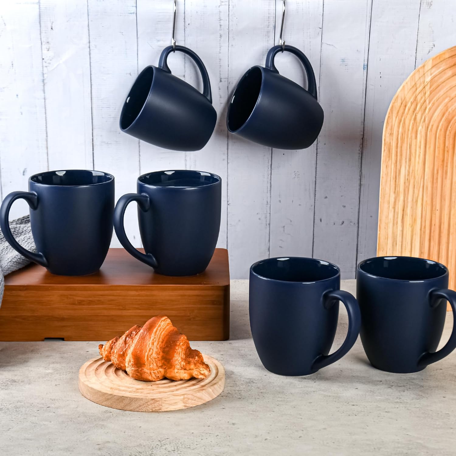16oz Coffee Mugs Set of 6, Large Ceramic Modern Coffee Mugs With Handle For
