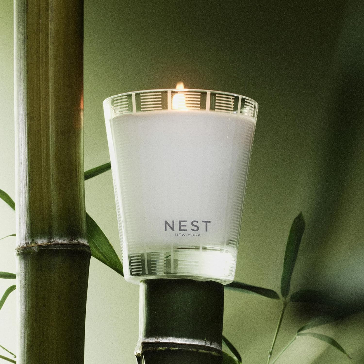 NEST New York Scented Classic Candle, Bamboo - 8.1 oz - Up to 60-Hour Burn Time - Reusable Glass