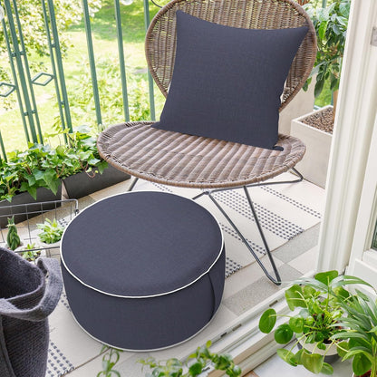 Inflatable Ottoman Stool D21 xH9 for Outdoor/Indoor Use, Water Repellent Patio Foot Rest Stool with