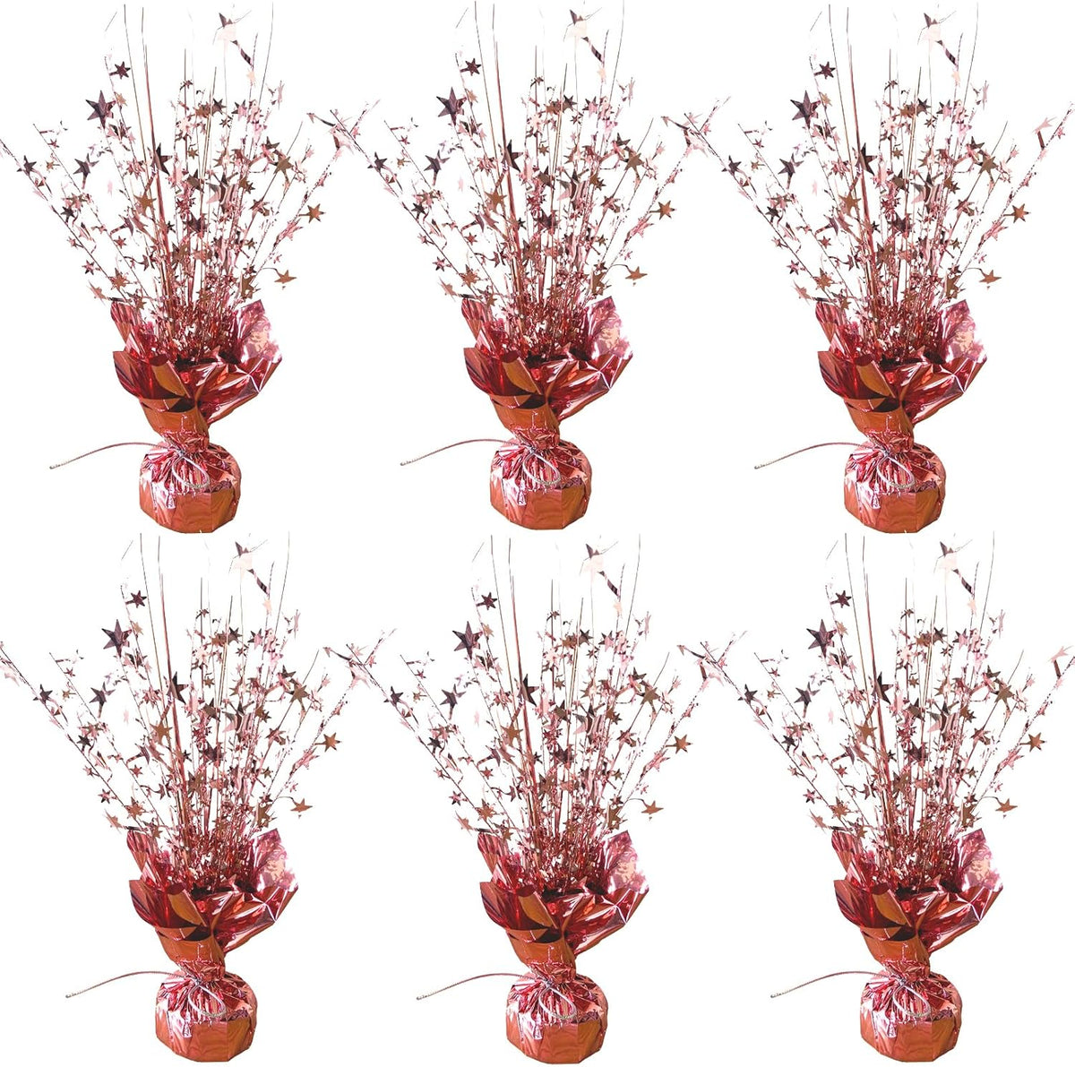 6 Pack Metallic Foil Spray Centerpiece Star Table Decoration Burst Table Centerpieces for Birthday