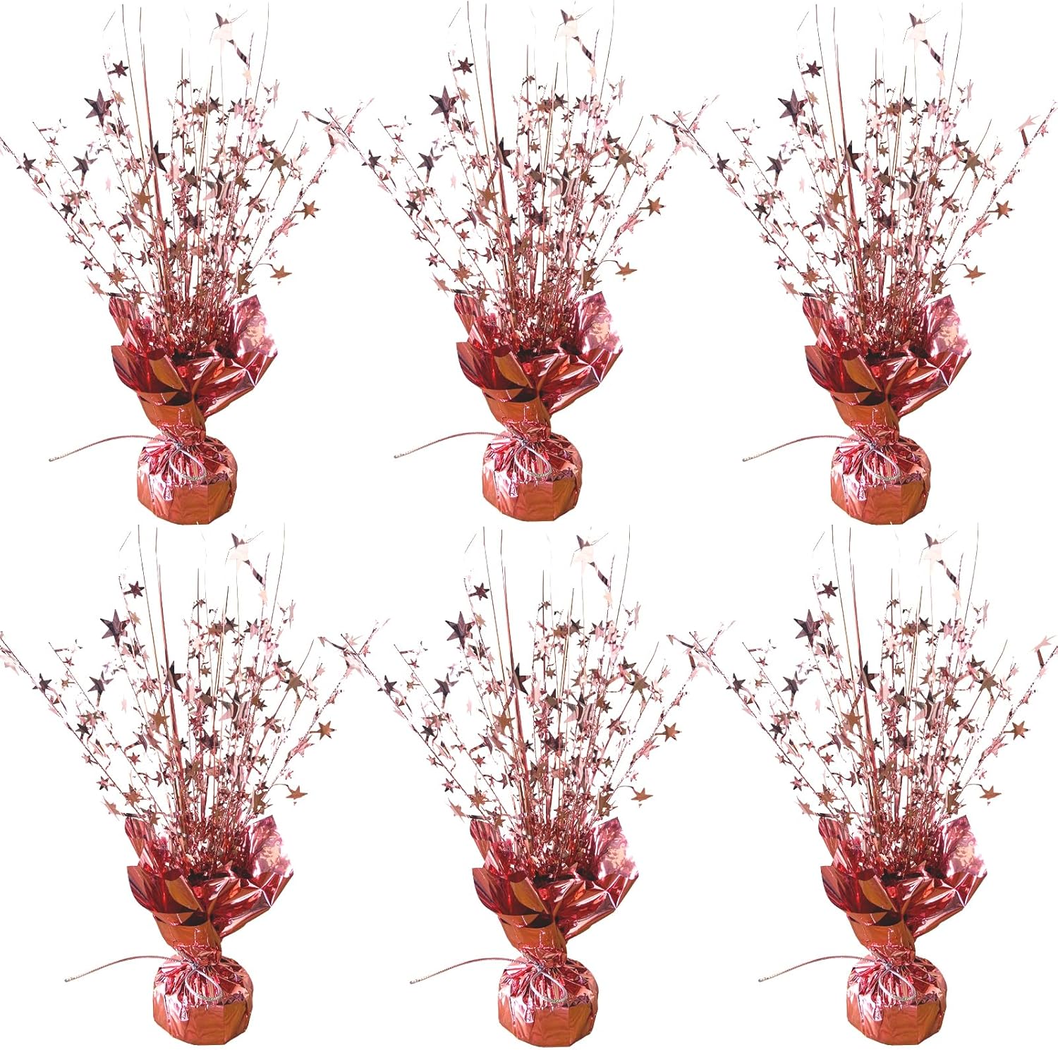 6 Pack Metallic Foil Spray Centerpiece Star Table Decoration Burst Table Centerpieces for Birthday