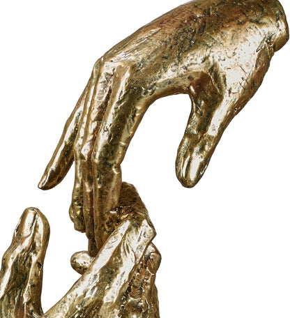 Touch of Class Loving Hands Table Sculpture - Gold - Made of Resin - Contemporary Art Statue - Sign