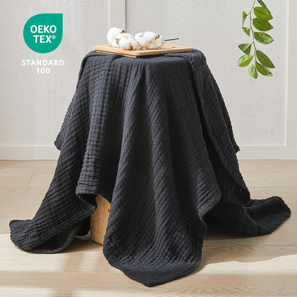 EMME Cotton Muslin Twin Blanket Breathable Gauze Blanket Soft Lightweight Blankets Adults Gifts for
