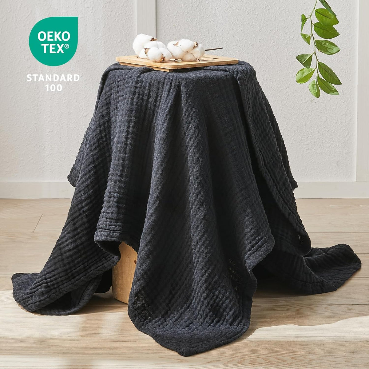 EMME Cotton Muslin Throw Blanket Couch Breathable Gauze Blanket Soft Lightweight Blankets Adults
