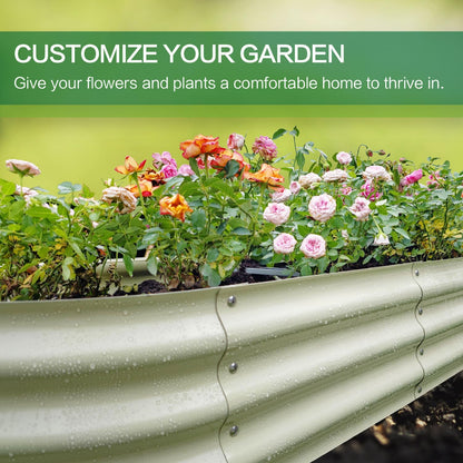 Gardmax 2 Pack Galvanized Raised Garden Bed, Lightweight Planter Boxes Outdoor with Easy Assembly