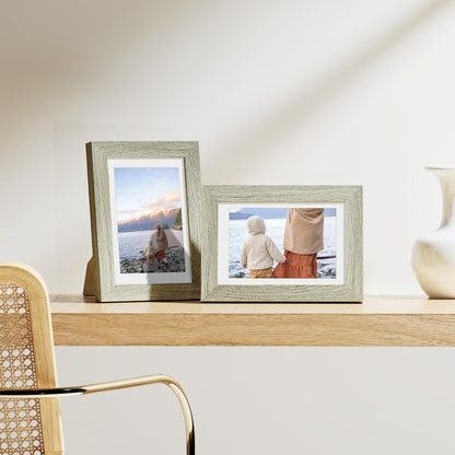 Vittanly 4x6 Picture Frames Set of 9, Shatter Resistant Plexiglass, Display 3.5x5 Pictures with Mat