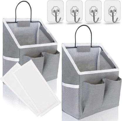 2pcs Small Wall Hanging Baskets for Organizing, Wall Hanging Storage Bag as Over the Door