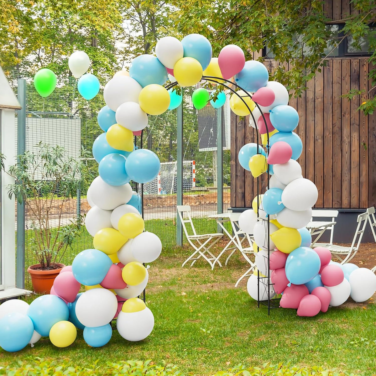 8.2 Ft Garden Arch Trellis for Climbing Plants Outdoor, Wedding Arch Frame for Ceremony Garden
