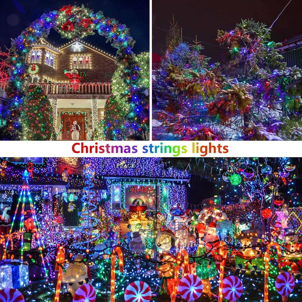 Extra-Long Solar String Lights Outdoor, 4-Pack 400 LED Solar Fairy Lights for Outside Waterproof