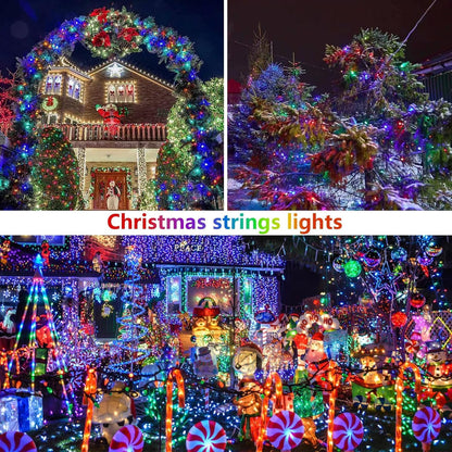 Extra-Long Solar String Lights Outdoor, 4-Pack 400 LED Solar Fairy Lights for Outside Waterproof