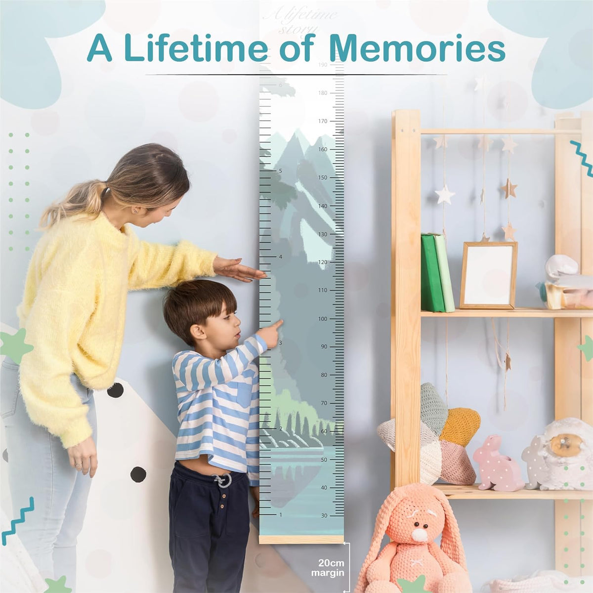 A Lifetime Story Growth Chart for Wall - Personalized for Photos, Photo Stickers, and Memory Album