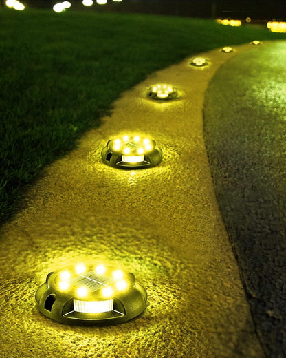 Biling Solar Ground Lights Uplight Sidelight, 12 Packs Bright Solar Outdoor Lights Waterproof for