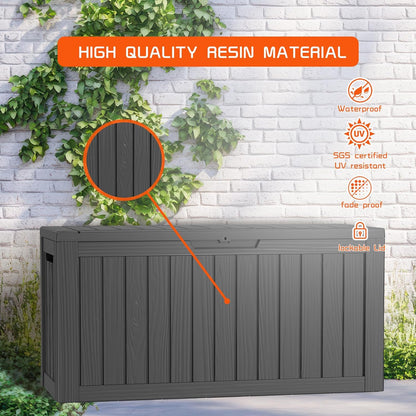 DRATO 80 Gallon Deck Box, Outdoor Storage Box for Patio Furniture, Patio Cushions, Gardening Tools