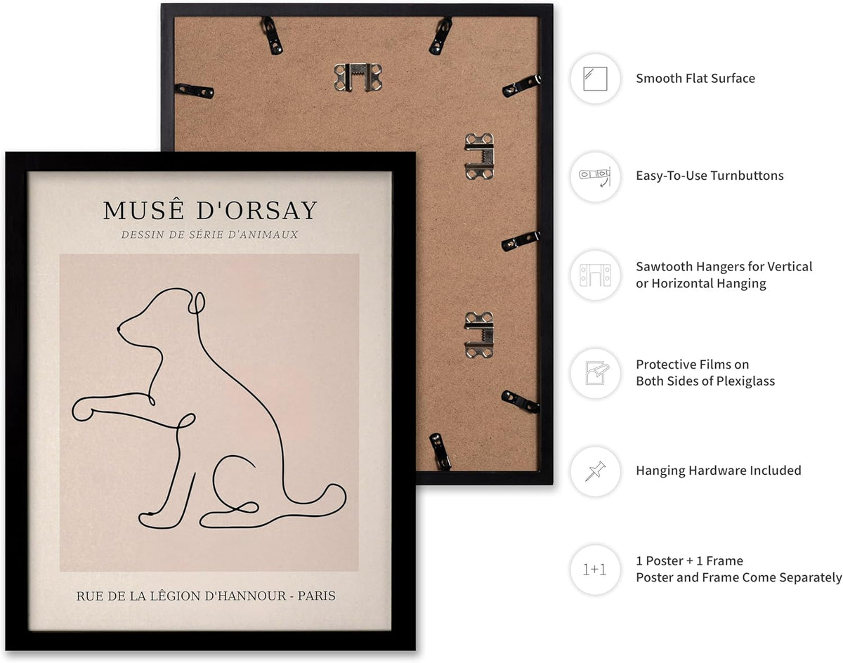 Poster Master Vintage Poster - Retro One Line Dog Drawing Print - Dog Art - Minimal Gift for Men