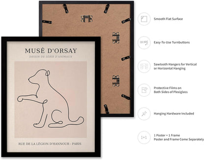 Poster Master Vintage Poster - Retro One Line Dog Drawing Print - Dog Art - Minimal Gift for Men