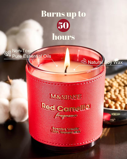 M&SENSE Citrus Floral Scented Soy Candles, Naturally Scented Vegan Soy Candle, 10oz 42-Hour Long