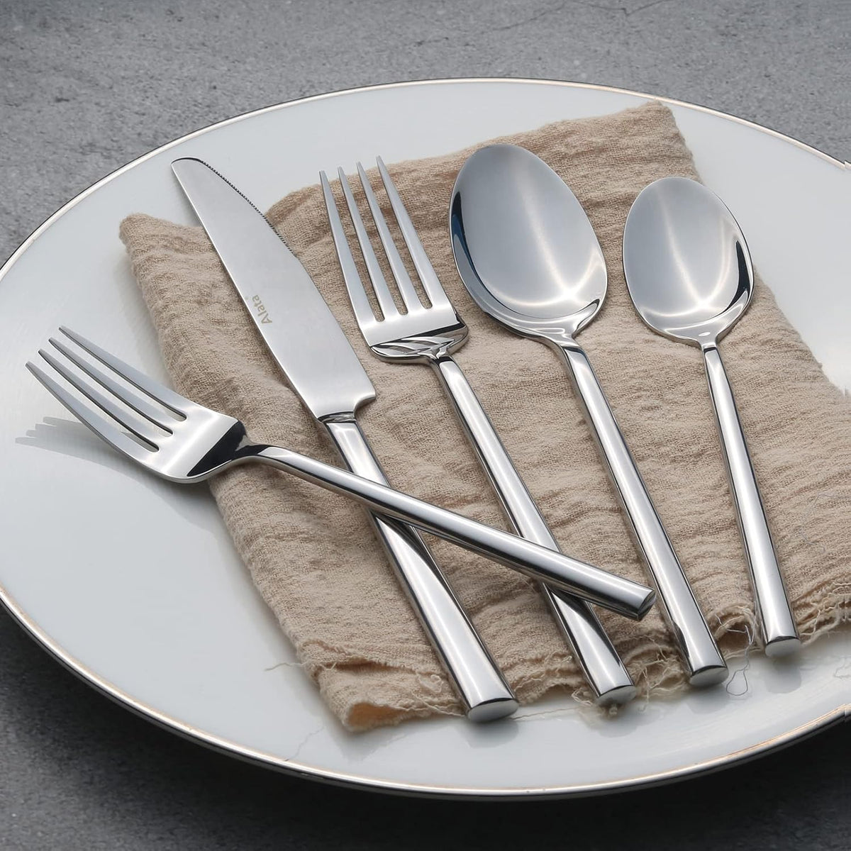 Alata Potter 40-Piece Forged Silverware Set Stainless Steel Flatware Set Cutlery Set, Service for