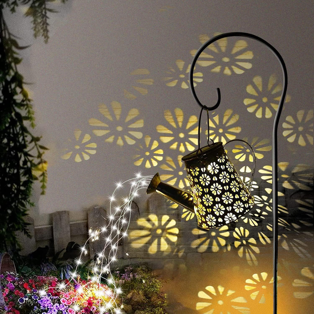2 Pack Solar Watering Can with Lights,Solar Outdoor Garden Decor Waterproof Hanging Lantern