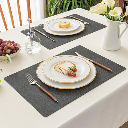 Romanstile Vinyl Placemats Set of 6-12 X 18 Inch - Heat Resistant Place Mats 100% Waterproof