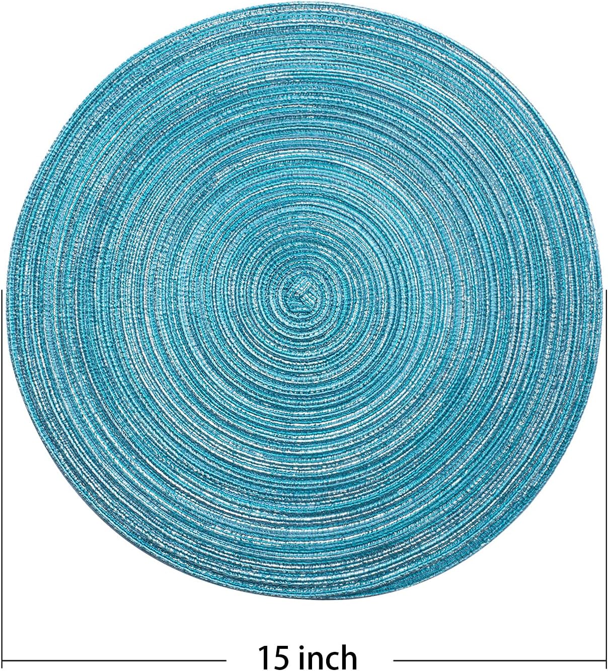 AHHFSMEI Round Braided Placemats Set of 6 Round Table Mats for Dining Tables Natural Woven Heat