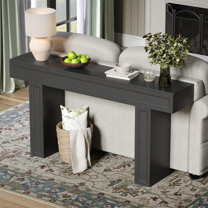 Rresyet 63 Inch Long Console Table, Sofa Table Behind Sofa, Wooden Entryway Table, Farmhouse