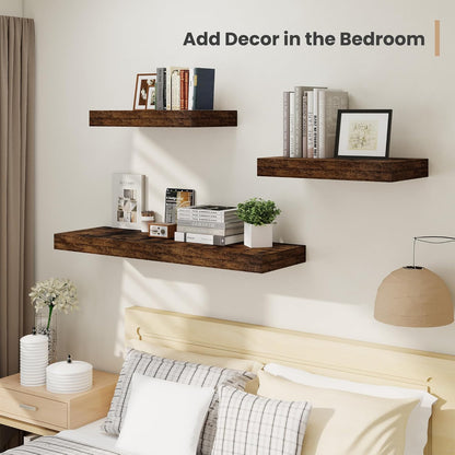 Heimlove 12" Deep Floating Shelves, 36 x 12 Inch Wall Mounted Long Floating Shelf with Invisible