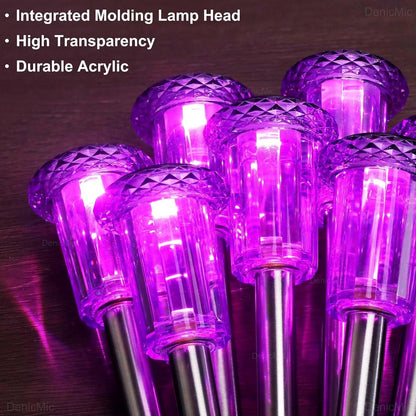 DenicMic Halloween Solar Lights Outdoor 10 Pack Purple LED Waterproof Yard Garden Patio Backyard