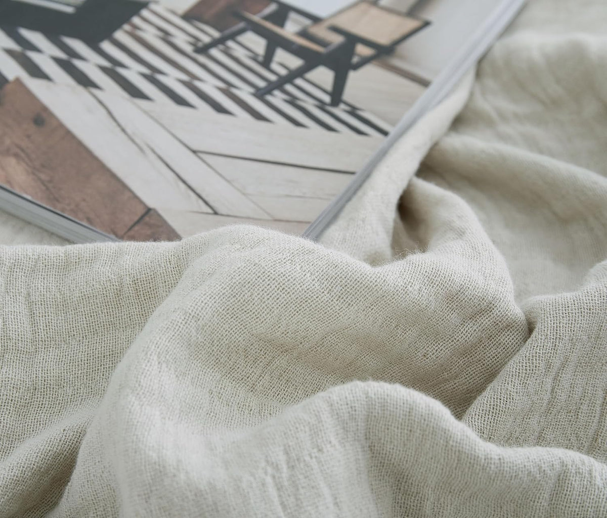 100% Cotton Muslin Throw Blanket for Bed, Couch, Small, Decorative, Soft, Pre-Washed, Breathable