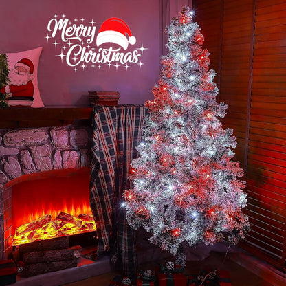 4-Pack Red and White Fairy Lights Battery Operated with Timer, Waterproof 16FT 50 LED String Lights