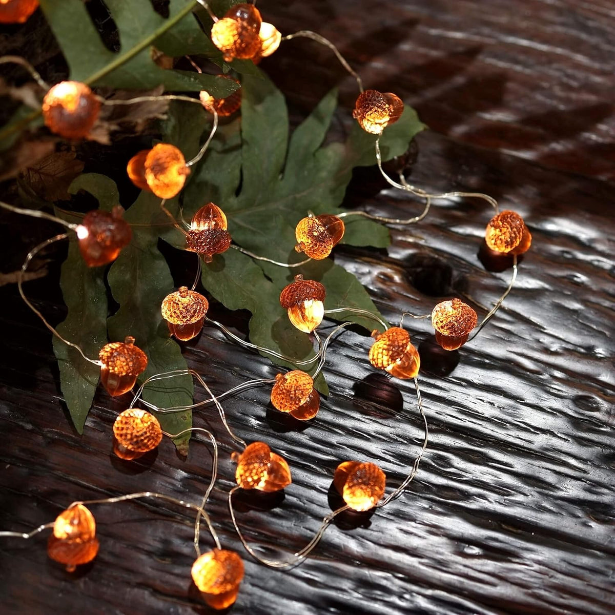 Decorative Fairy Acorn String Lights Thanksgiving Decoration Autumn Garland Cute Novelty Lights 30