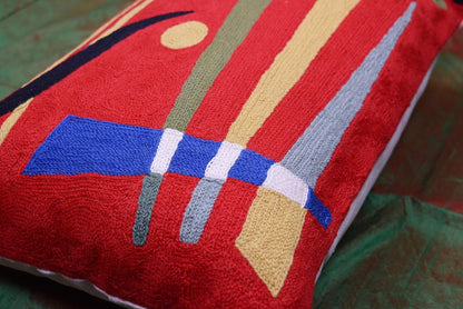 Lumbar Kandinsky Red Abstract Pillow Cover Modern Throw Pillowcase Chair Cushion Contemporary