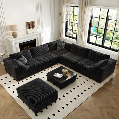 118" Cloud Couch Oversized Modular Sectional Sofa for Living Room,Modern Sofa with Deep Seat，6