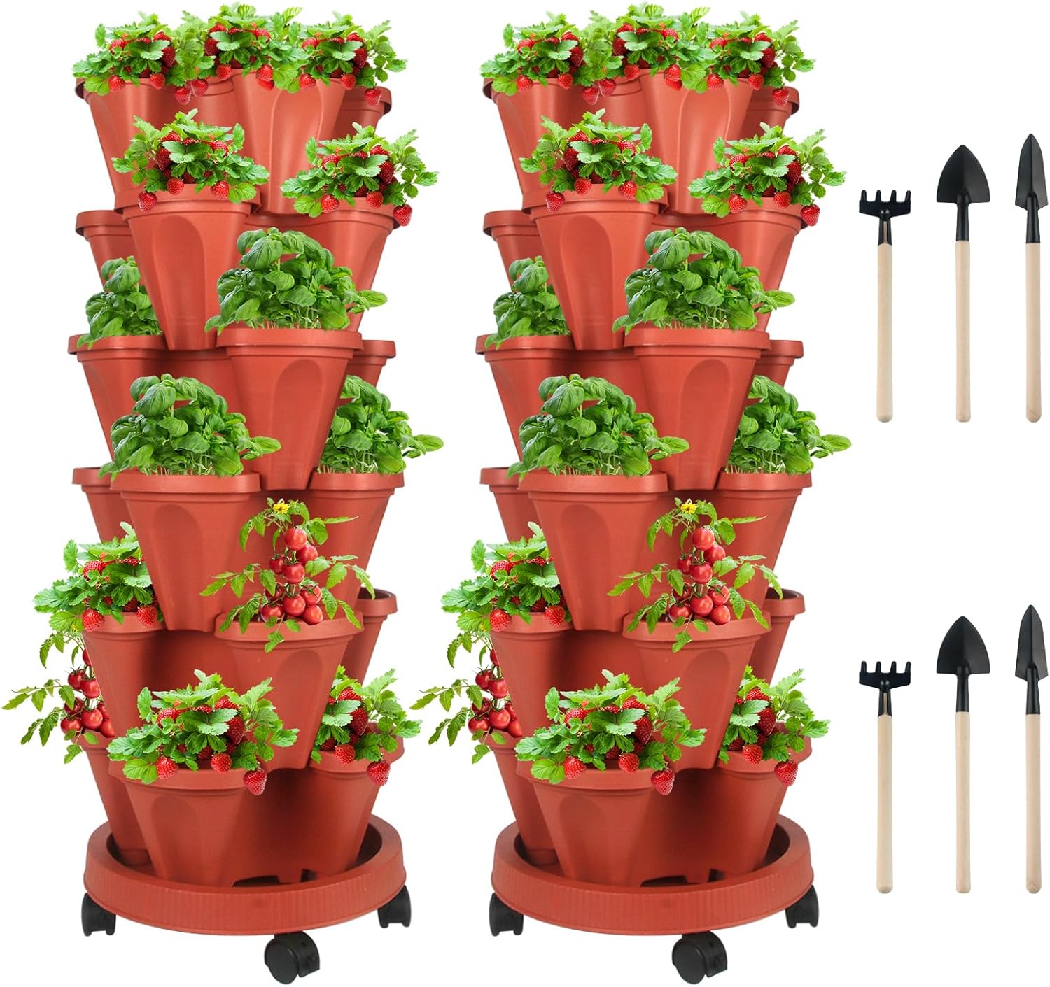 Vertical Planter 6 Tier Stackable Planters Garden Planters Strawberry Herb Flower and Vegetable