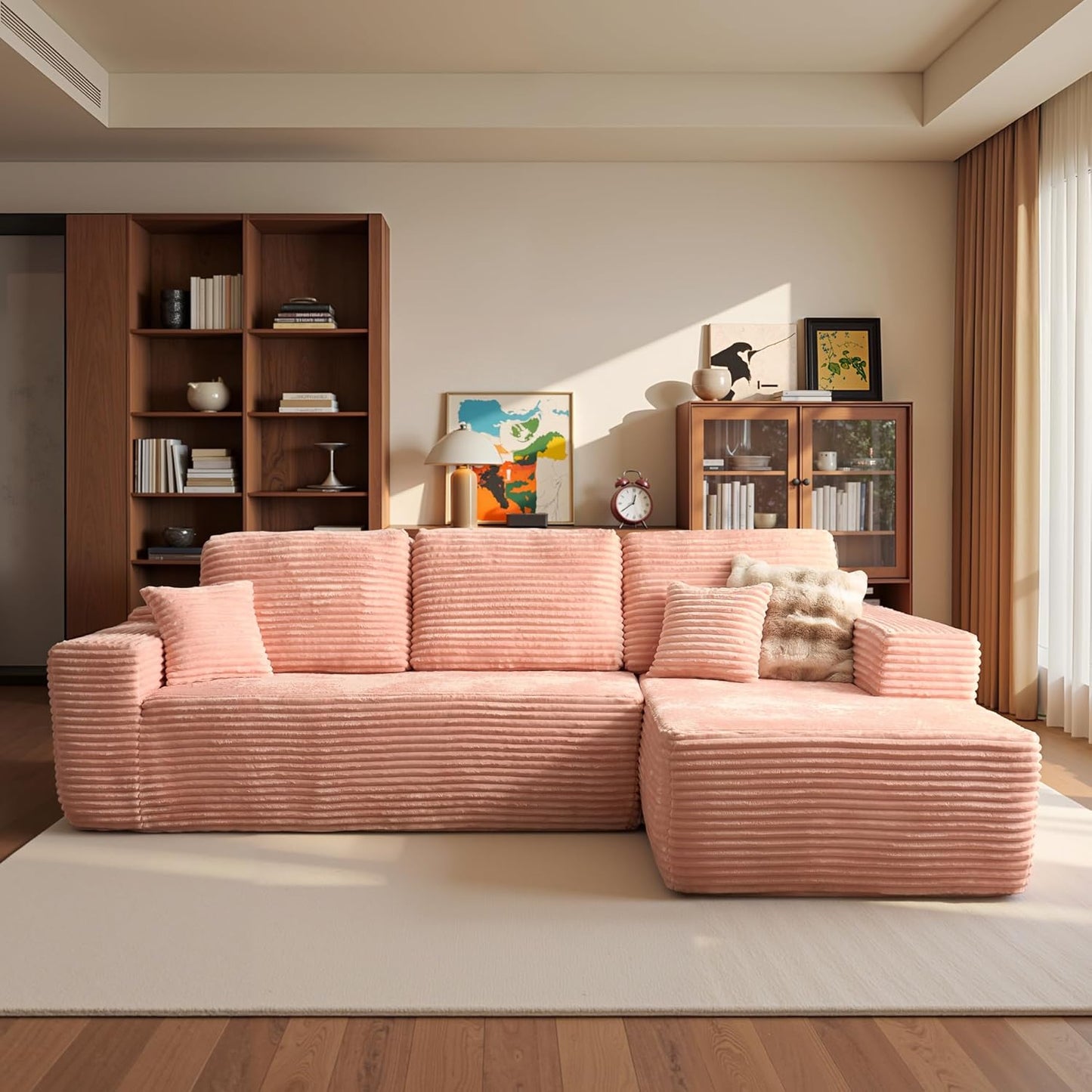 ovios 104" Cloud Sectional Couch with L-Shape Chaise,Modern Modular Sofa with Deep Seat