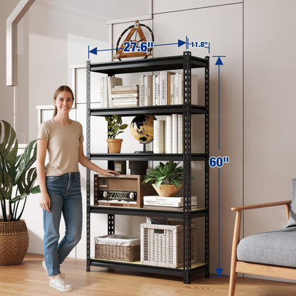 WORKPRO 5-Tier Storage Shelf, 72" H Heavy Duty Adjustable Garage Shelving Unit 2180LBS Capacity