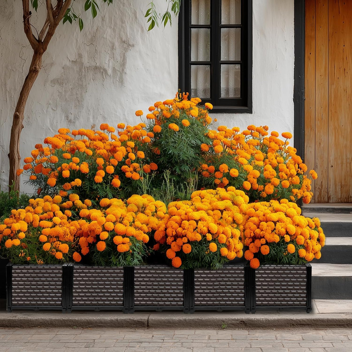 Large Planters for Outdoor Plants 14" Tall Planter Box, Raised Beds for Gardening Self Watering