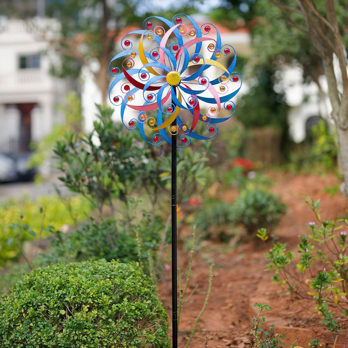 DREAMYSOUL Wind Spinners Outdoor, 20 Inches Dia Extra Large Metal Wind Spinner, Colorful Windmills