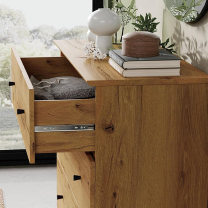 WAMPAT Dresser with 9 Drawers, Bedroom 3-in-1 Wide Wooden Chest of Drawers, Modern Long Dressers