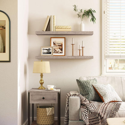 HOOBRO Floating Shelves for Wall, Wall Mounted Shelf Set of 2, 31.5" Hanging Shelf with Invisible