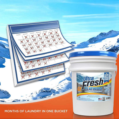 Ultra Fresh Liquid Laundry Detergent Washing Soap, 6X Platinum, Fragrance Free and Dye Free, 5