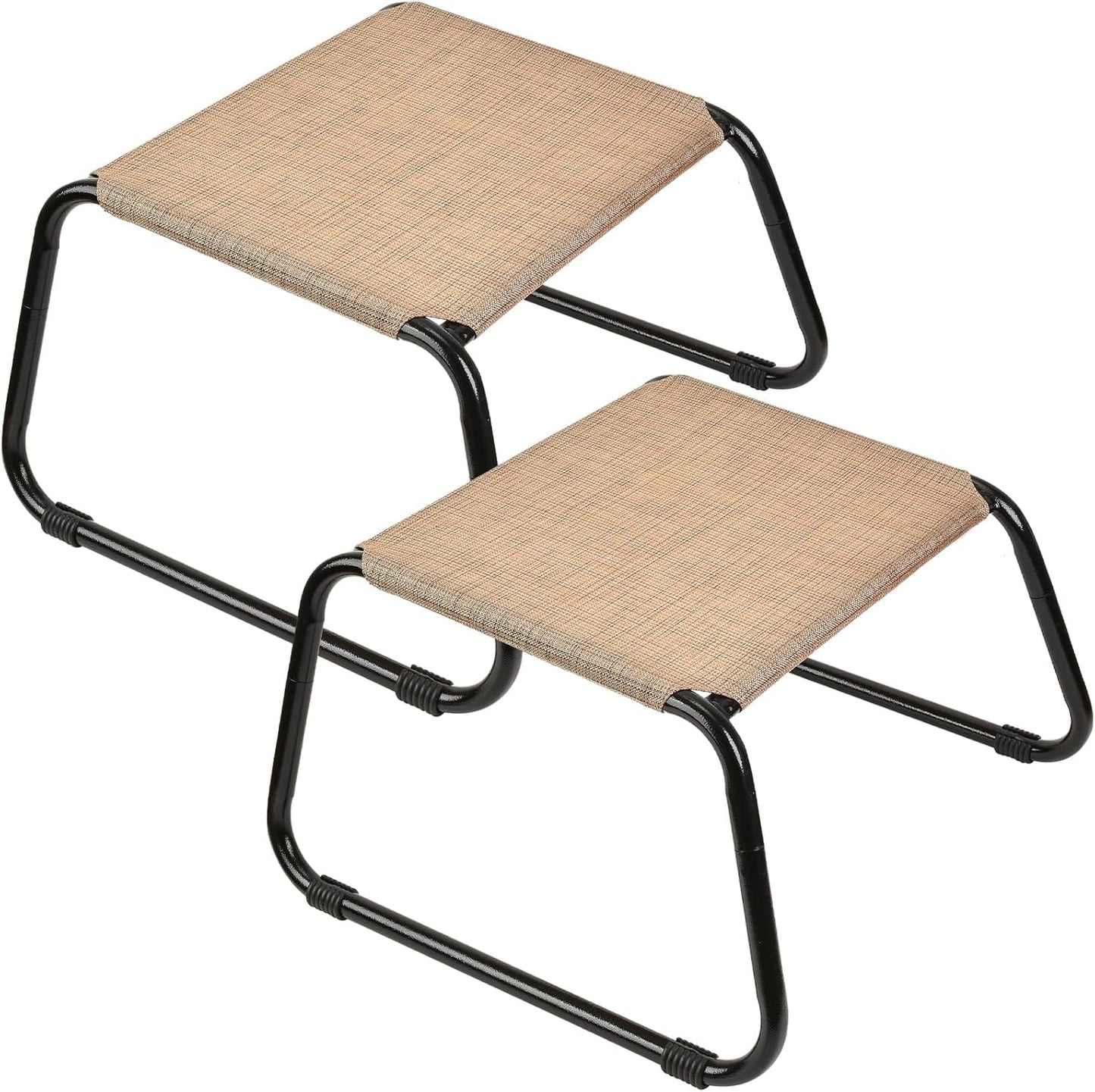 Outdoor Footstools for Patio,Backyard Patio Furniture Metal Frame Small Seat All Weather Footrest
