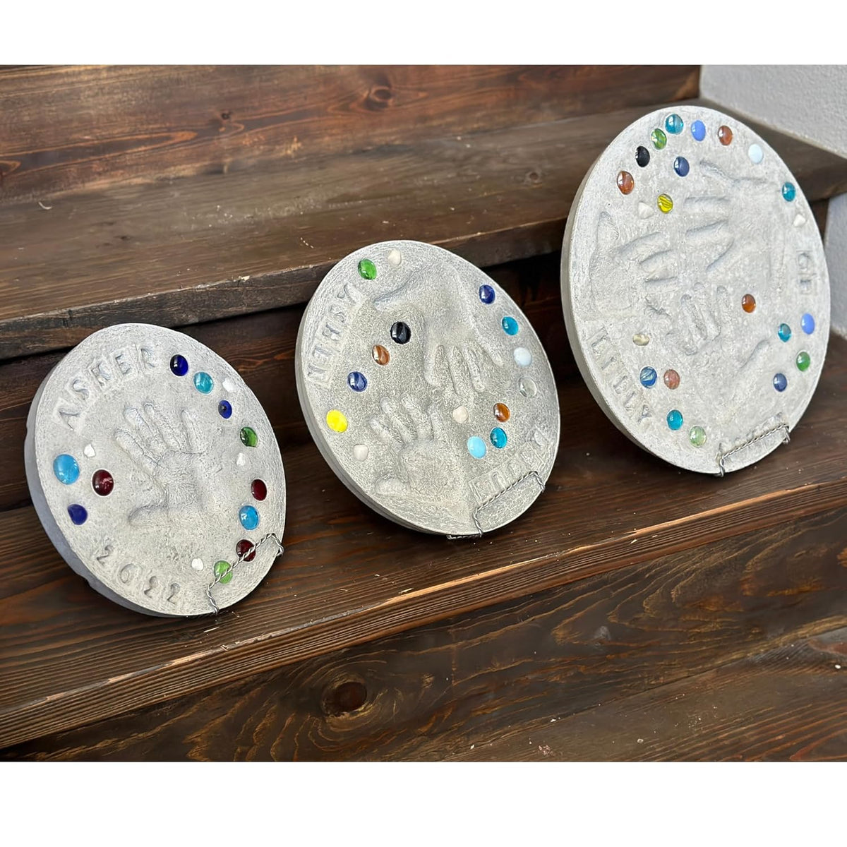 Large DIY Stepping Stone Kit, Handprint Stepping Stone, Mother's Day Gift, Footprint Stepping Stone